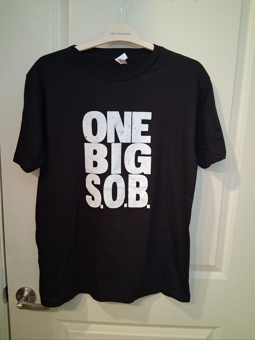 Black Short Sleeve Graphic Tee with 'ONE BIG S.O.B.' Print